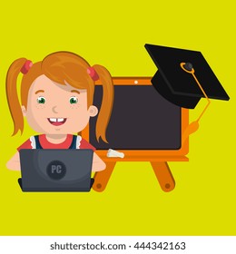 Children using laptop at school design, vector illustration eps10 graphic 