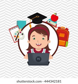 Children using laptop at school design, vector illustration eps10 graphic 