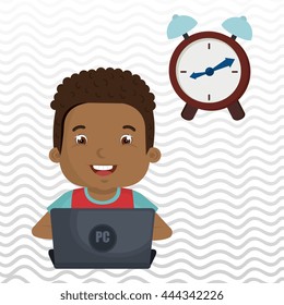 Children using laptop at school design, vector illustration eps10 graphic 