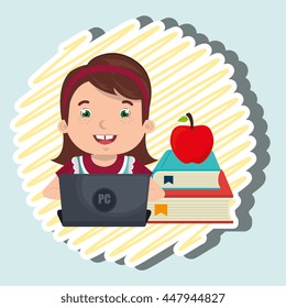 Children using laptop at school design, vector illustration eps10 graphic 