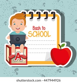 Children using laptop at school design, vector illustration eps10 graphic 