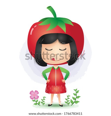 A children using the tomato vegetables costume character cartoon vector.