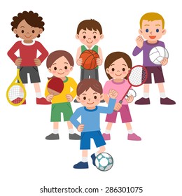 Children to a variety of sports