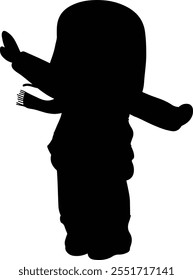 Children Vector Black with White Background, 
