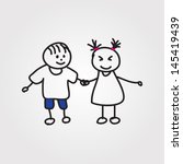 children vector hand drawn