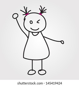 children vector hand drawn