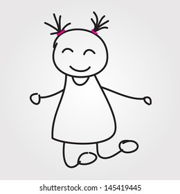 children vector hand drawn