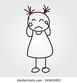 children vector hand drawn