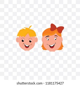 Children vector icon isolated on transparent background, Children logo concept