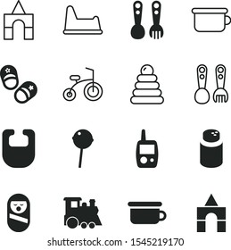 children vector icon set such as: stacking, mobile, sweetness, display, cosmetics, poster, skating, build, locomotive, old, drooling, sugary, infant, clothes, drool, cartoonic, silhouette, sms, roly