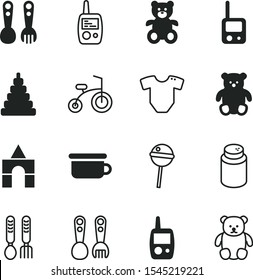 children vector icon set such as: pop, toilet, cosmetics, pyramid, delicious, head, tricycle, bright, sketch, creative, clothes, poster, nightwear, futuristic, talcum, container, protection, block