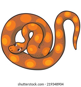 Children vector illustration of funny long crawling snake or boa