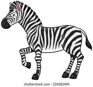 Children Vector Illustration Funny Striped Zebra Stock Vector (Royalty ...