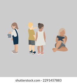 Ilustración vectorial infantil. Dibujo de mano