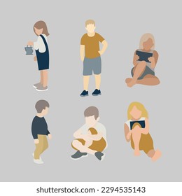 Children vector illustration. Hand drawn