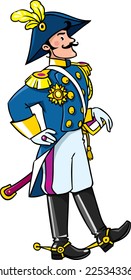 Children vector illustration of handsome general or officer