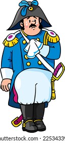 Children vector illustration of sad general or officer