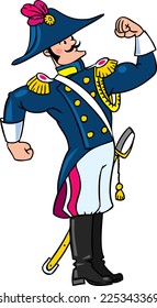 Children vector illustration of strong brave general or officer