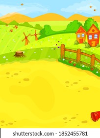 children vector illustration sunny day in nature