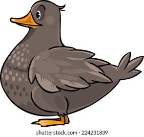 Children vector illustration of very fat brown duck