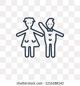 Children vector outline icon isolated on transparent background, high quality linear Children transparency concept can be used web and mobile