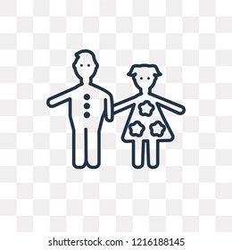 Children vector outline icon isolated on transparent background, high quality linear Children transparency concept can be used web and mobile