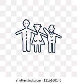 Children vector outline icon isolated on transparent background, high quality linear Children transparency concept can be used web and mobile
