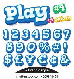 Children video game letters. Vector cute alphabet for children in cartoon style