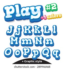 Children video game letters. Vector cute alphabet for children in cartoon style