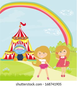 Children waiting for the opening of the circus 