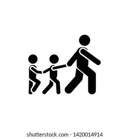 Children, walk, teacher icon. Element of children pictogram. Premium quality graphic design icon. Signs and symbols collection icon