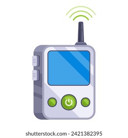 children walkie-talkie for control. flat vector illustration