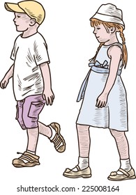 children walking