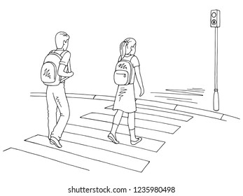 Crosswalk Royalty Free Stock Vector Clip Art