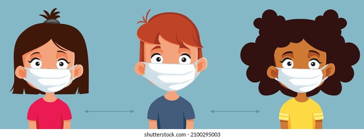 
Children Wearing Face Masks Keeping Social Distance Vector Cartoon

Group of kids respecting the riles of new normal back to school life
