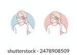 Children are wearing glasses. Hand drawn style vector design illustrations.