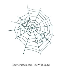 children web trap danger vector concept sketch simple doodle hand drawn line illustration isolated abstract sign symbol clip art