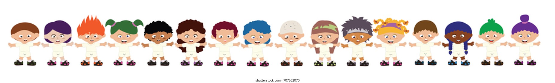 Children in white uniform  