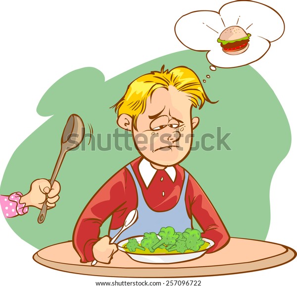 Children Who Do Not Like Vegetables Stock Vector (royalty Free) 257096722