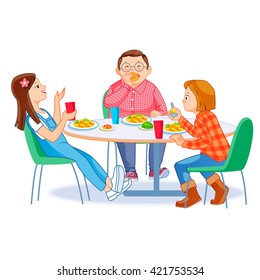 Los niños que almuerzan
