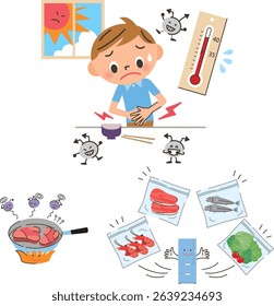 Children who have food poisoning due to the warm weather and food spoilage