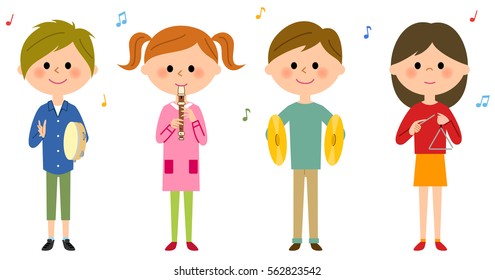 The children who play a musical instrument