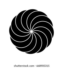 Children wind vane. Black and white simple flat vector illustration.