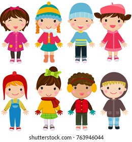 Children, winter clothes