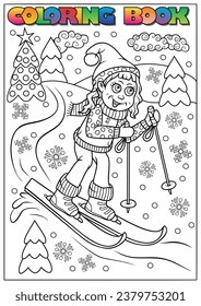 children winter coloring book (winter, Christmas, theme)