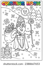 children winter coloring book (winter, Christmas, theme)