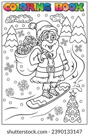 children winter coloring book (winter, Christmas, theme)	

