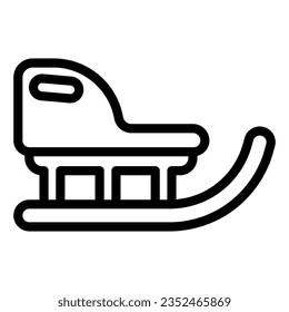 Children winter sled line icon, Christmas concept, Christmas sleigh sign on white background, sled icon in outline style mobile concept web design. Vector graphics.