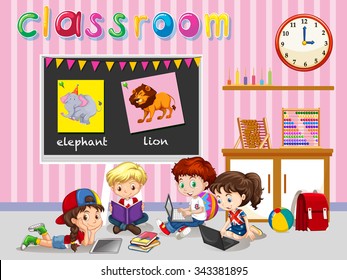 14,653 Cartoon small kids study Images, Stock Photos & Vectors ...