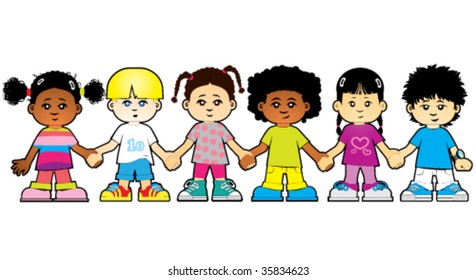 Children World Holding Hands Stock Vector (Royalty Free) 35834623 ...